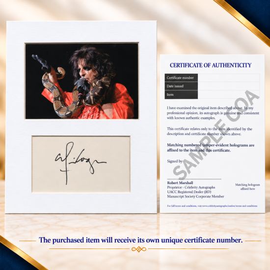 Alice Cooper signed genuine signature autograph display UACC RD MANUSCRIPT SOCIETY