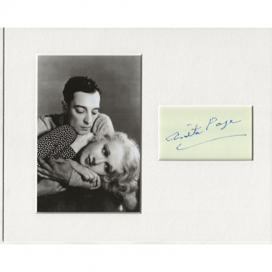 Anita Page signed genuine signature autograph display AFTAL