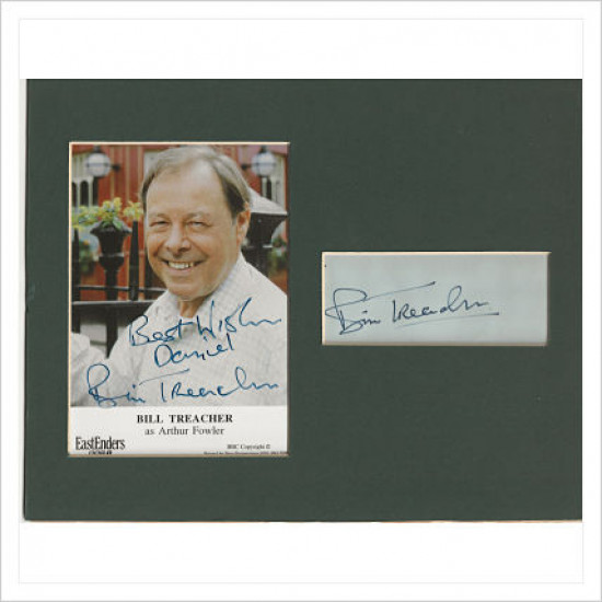 Bill Treacher signed genuine signature autograph display AFTAL