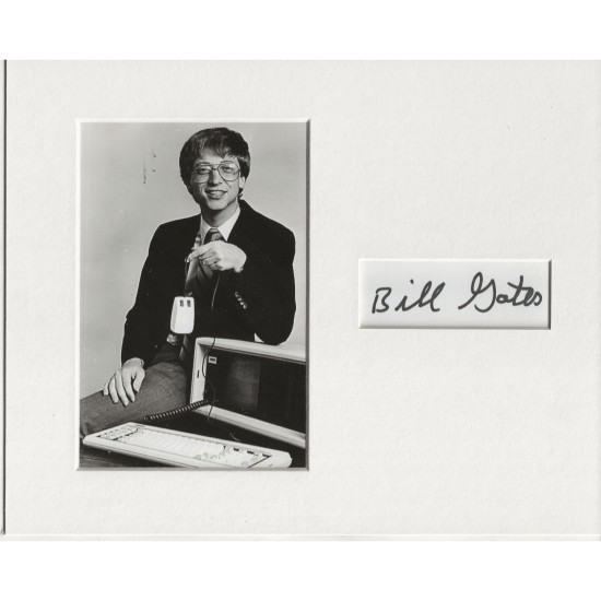 Bill Gates signed genuine signature autograph display UACC RD AFTAL