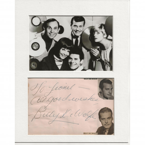 Billy De Wolfe signed genuine signature autograph display AFTAL