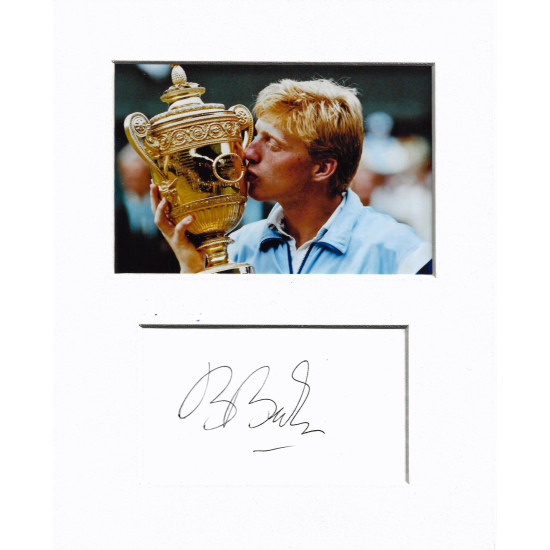 Boris Becker signed genuine signature autograph display UACC RD MANUSCRIPT SOCIETY
