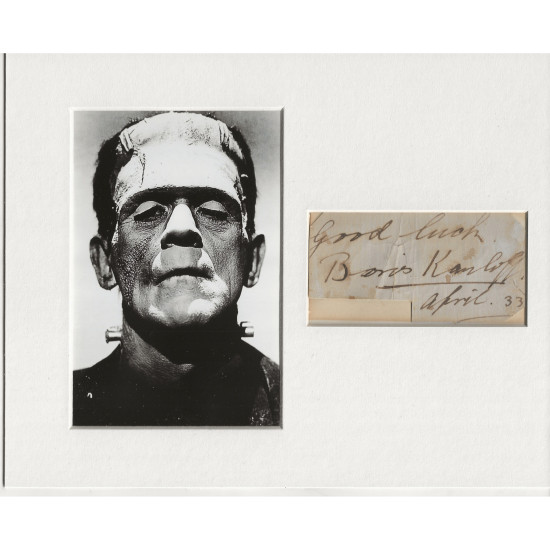 Boris Karloff signed genuine signature autograph display UACC RD AFTAL