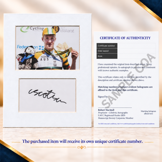 Callum Scotson signed genuine signature autograph display UACC RD MANUSCRIPT SOCIETY