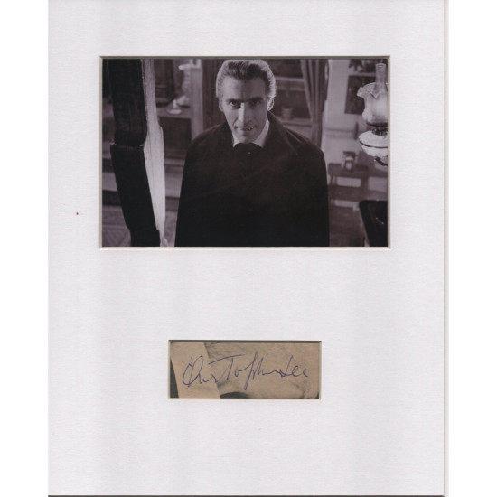 Christopher Lee signed genuine signature autograph display UACC RD MANUSCRIPT SOCIETY