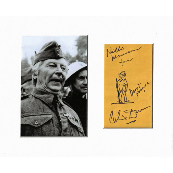 Clive Dunn signed genuine signature autograph display UACC RD MANUSCRIPT SOCIETY