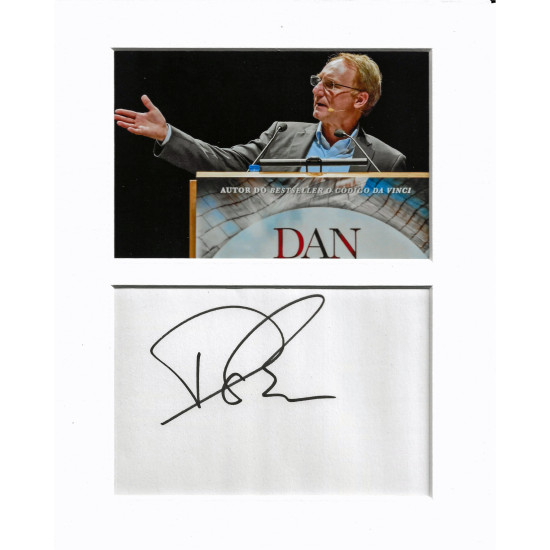 Dan Brown signed genuine signature autograph display UACC RD MANUSCRIPT SOCIETY