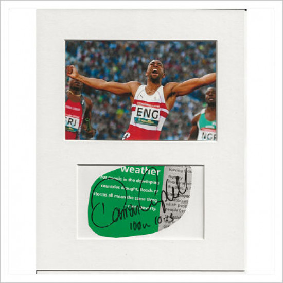 Darren Campbell signed genuine signature autograph display AFTAL