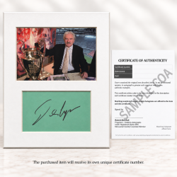 Des Lynam signed genuine signature autograph display UACC RD MANUSCRIPT SOCIETY