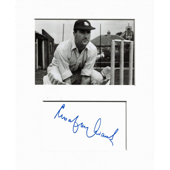 Godfrey Evans signed genuine signature autograph display UACC RD MANUSCRIPT SOCIETY