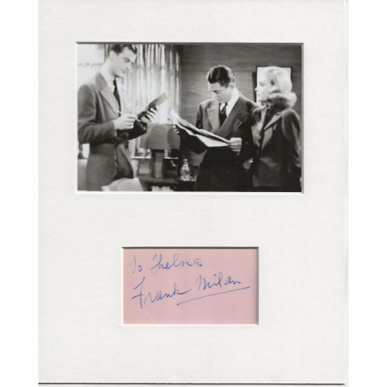 Frank Milan signed genuine signature autograph display AFTAL
