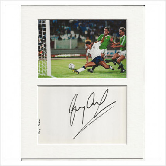 Gary Lineker signed genuine signature autograph display AFTAL