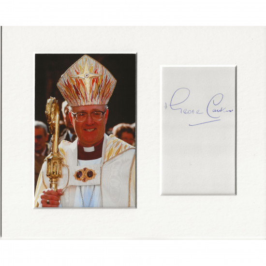 George Carey signed genuine signature autograph display AFTAL
