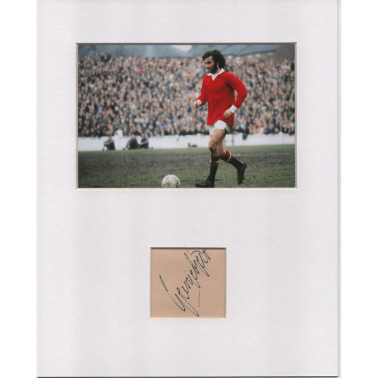 George Best signed genuine signature autograph display UACC RD MANUSCRIPT SOCIETY