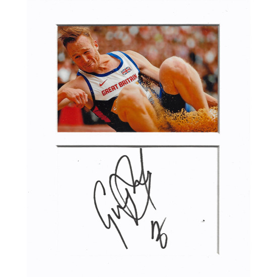 Greg Rutherford signed genuine signature autograph display UACC RD MANUSCRIPT SOCIETY