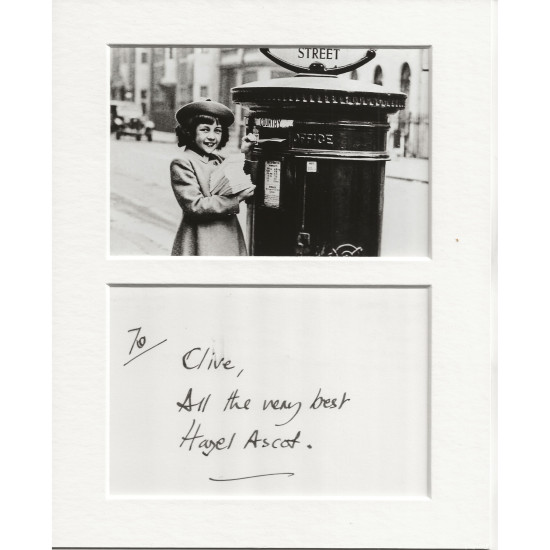 Hazel Ascot signed genuine signature autograph display UACC RD MANUSCRIPT SOCIETY
