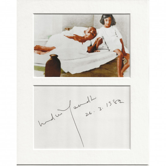 Indira Gandhi signed genuine signature autograph display AFTAL
