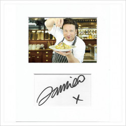 Jamie Oliver signed genuine signature autograph display AFTAL