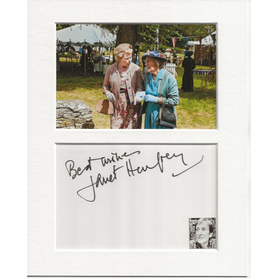 Janet Henfrey signed genuine signature autograph display UACC RD MANUSCRIPT SOCIETY