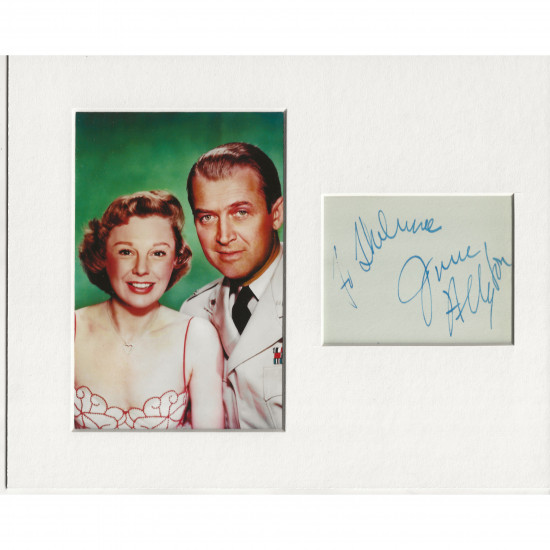 June Allyson signed genuine signature autograph display AFTAL