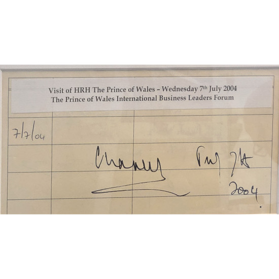 King Charles III signed genuine signature autograph framed UACC RD MANUSCRIPT SOCIETY