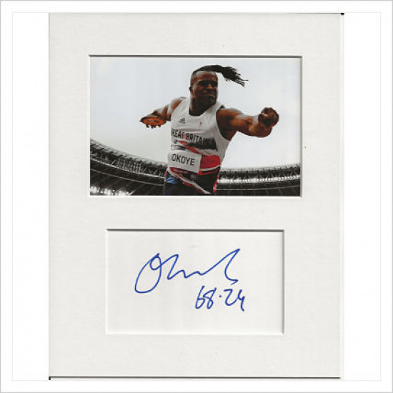 Lawrence Okoye signed genuine signature autograph display AFTAL