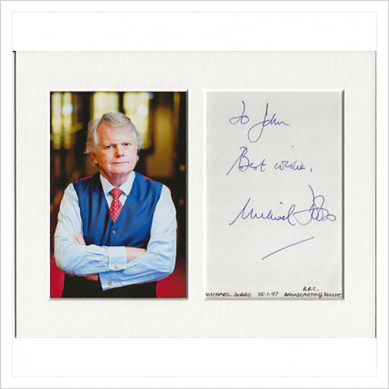 Michael Dobbs signed genuine signature autograph display AFTAL