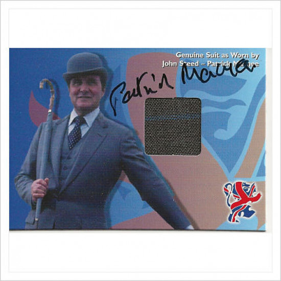 Patrick Macnee signed genuine signature autograph costume card AFTAL (PM-2)