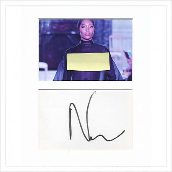 Naomi Campbell signed genuine signature autograph display AFTAL