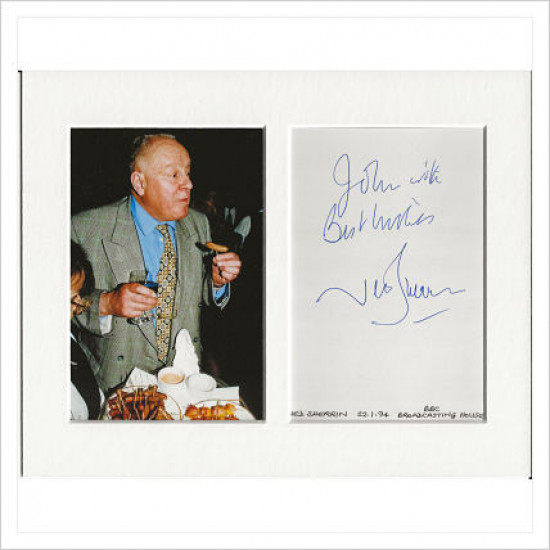 Ned Sherrin signed genuine signature autograph display AFTAL