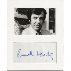 Russell Harty signed genuine signature autograph display AFTAL