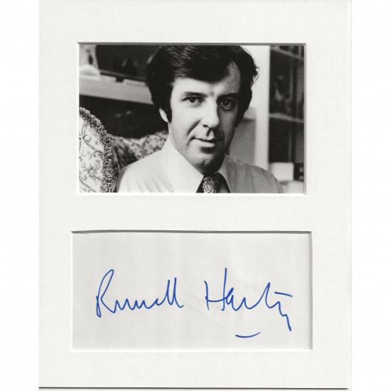 Russell Harty signed genuine signature autograph display AFTAL