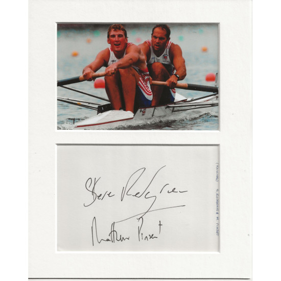 Steve Redgrave Matthew Pinsent signed genuine signature autograph display UACC RD AFTAL