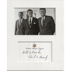 Ted Kennedy signed genuine signature autograph display UACC RD MANUSCRIPT SOCIETY