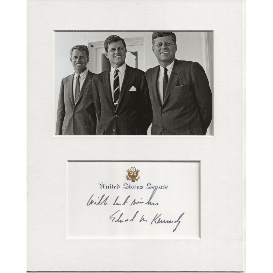 Ted Kennedy signed genuine signature autograph display UACC RD MANUSCRIPT SOCIETY