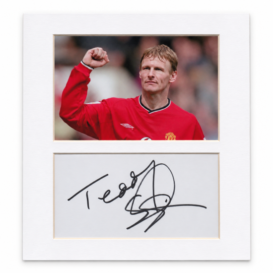 Teddy Sheringham signed genuine signature autograph display UACC RD MANUSCRIPT SOCIETY