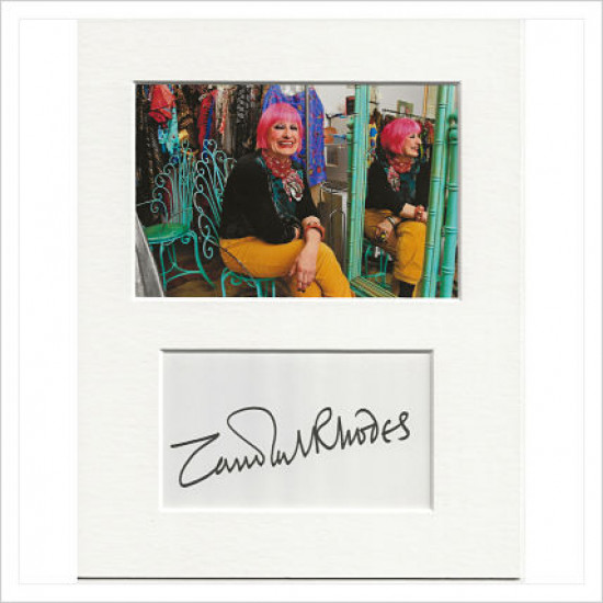 Zandra Rhodes signed genuine signature autograph display AFTAL